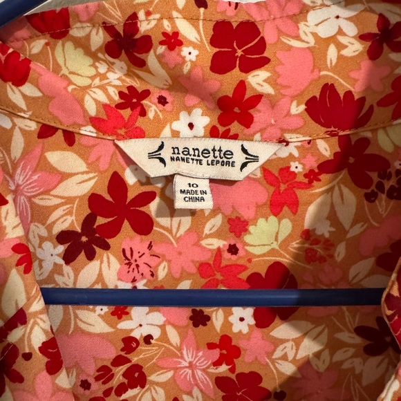 Nanette Lepore Red Floral Long Sleeve Dress - Picture 3 of 4